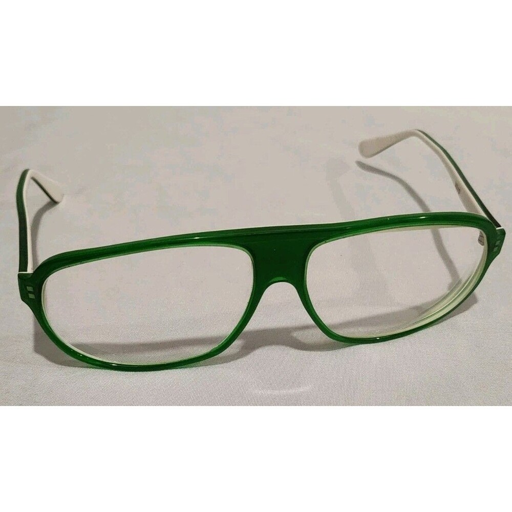 Vintage 1960s Riviera Italy Vintage "Neve" Green And White Eyeglasses